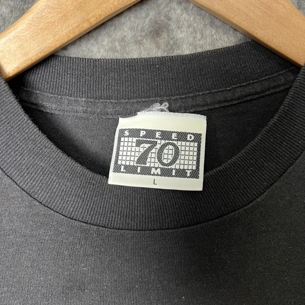 Vintage 90s Lamborghini Countach Black T-Shirt Men's Size L Speed Limit 70 SSI